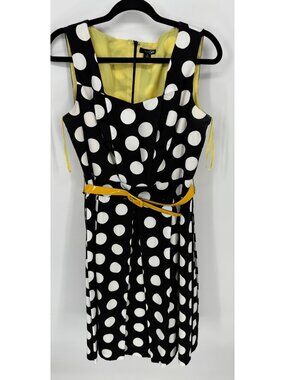 East 5th black white Michelle Polka Dot sleeveless A-Line Dress Size 12